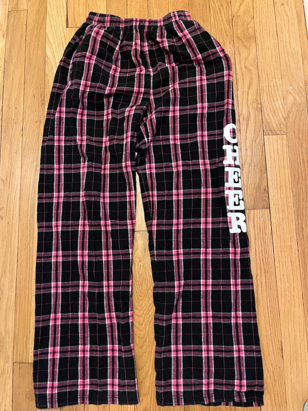 “Cheer” Sleep Pants - Black and Pink Pajama Pants - Size Small
